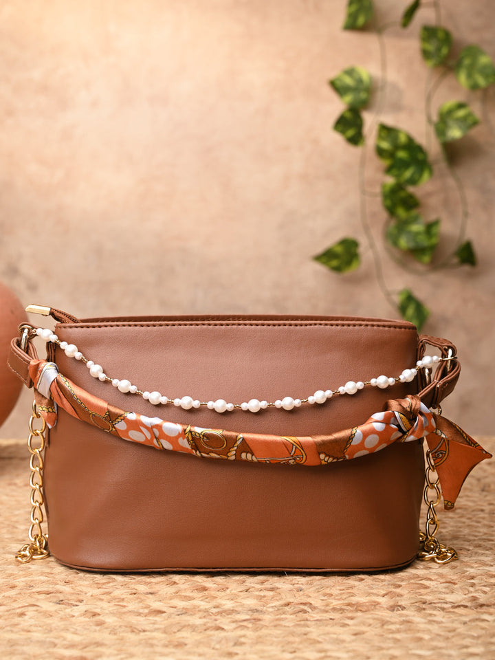 Rocia By Regal Tan Women Small Printed Handle Bag