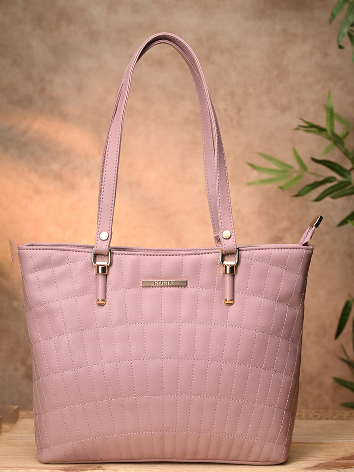 Rocia By Regal Nude Women Quilted Tote Bag