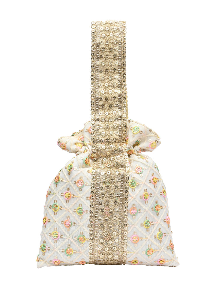 Rocia By Regal Ivory Women Embroidered Potlis