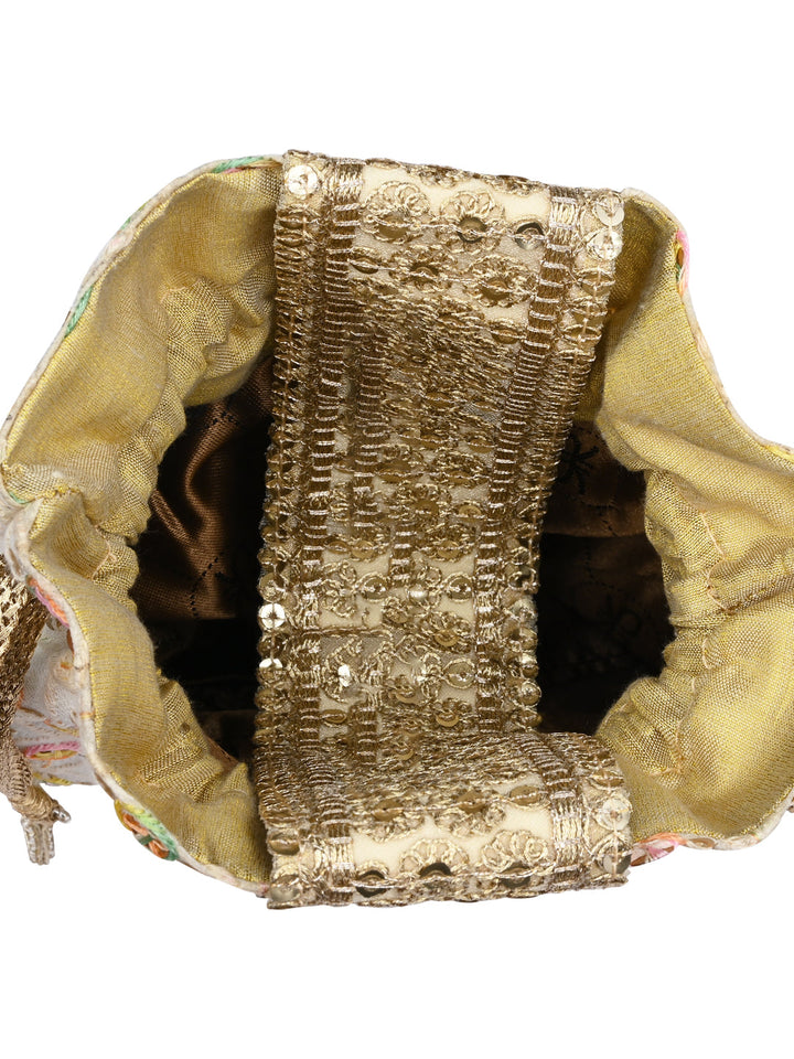 Rocia By Regal Ivory Women Embroidered Potlis