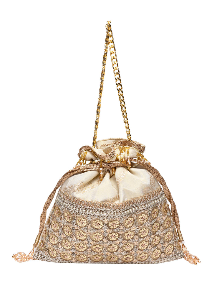 Rocia By Regal Gold Women Lace Potli