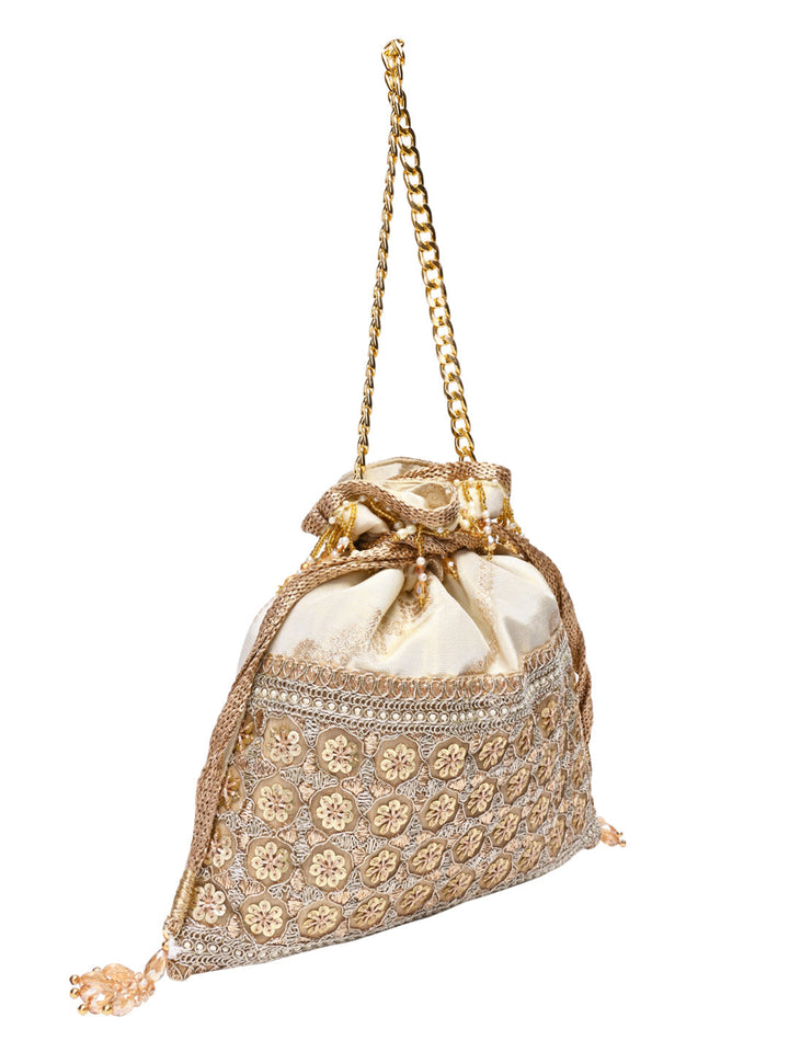 Rocia By Regal Gold Women Lace Potli