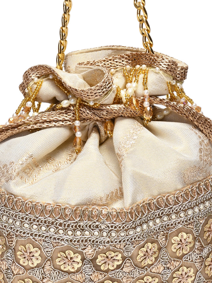 Rocia By Regal Gold Women Lace Potli