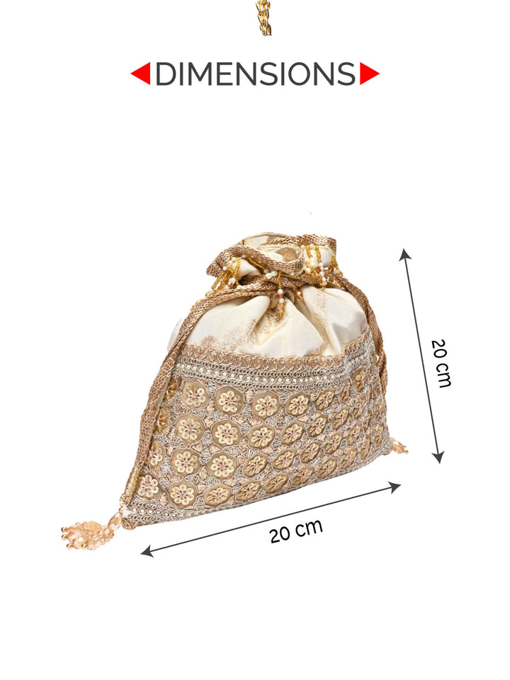 Rocia By Regal Gold Women Lace Potli