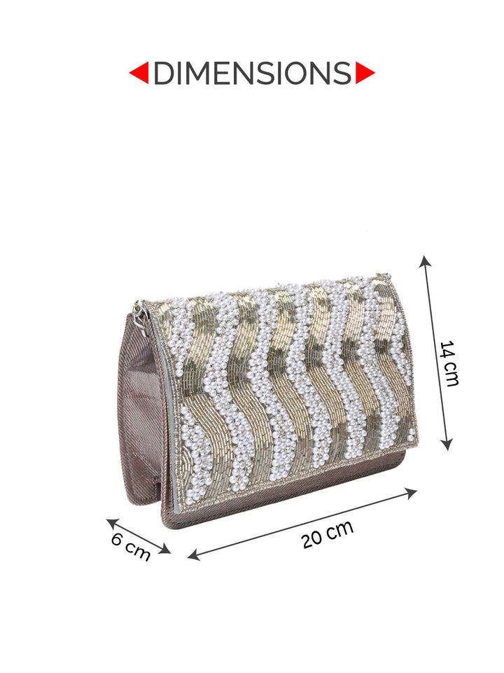 Rocia By Regal Silver Women Hand Embroidered Shoulder Bag