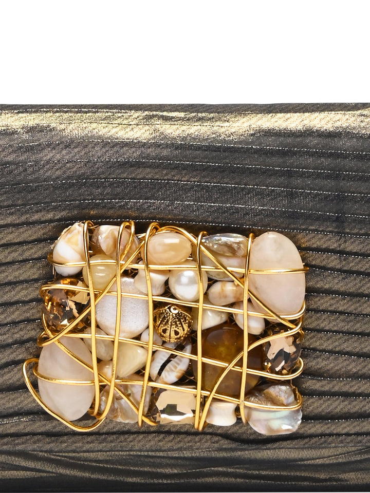 Rocia By Regal Grey Women Heavy Buckled Clutch