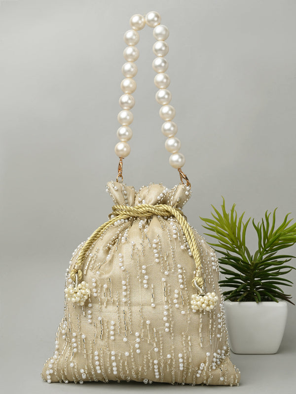 Rocia By Regal Ivory Women Pearl Jewelled Potli