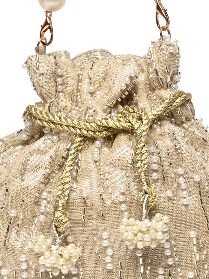 Rocia By Regal Ivory Women Pearl Jewelled Potli