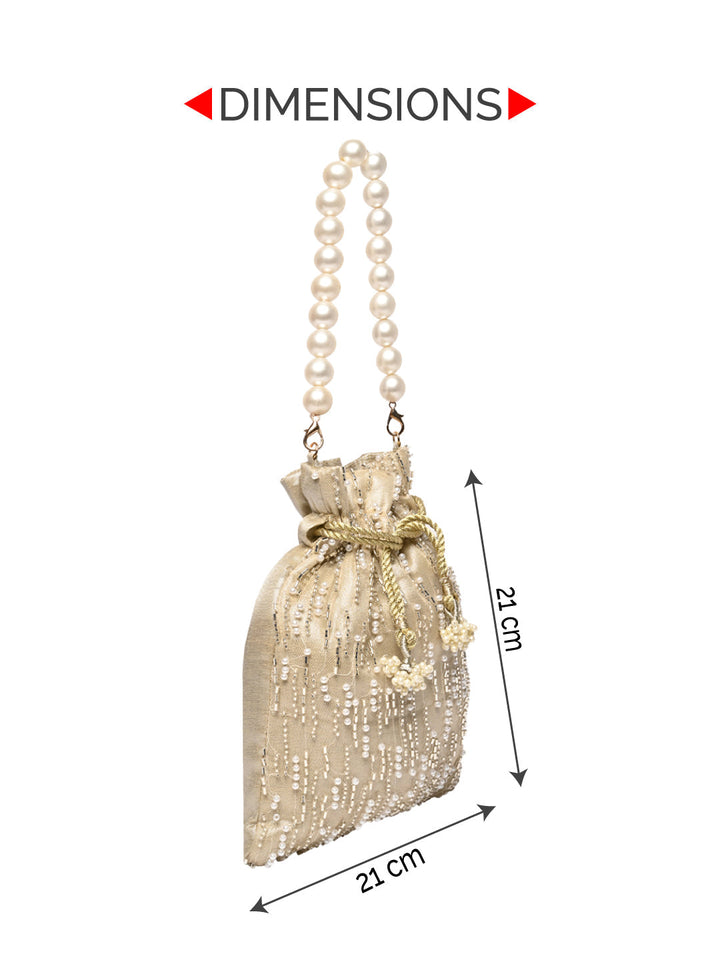 Rocia By Regal Ivory Women Pearl Jewelled Potli