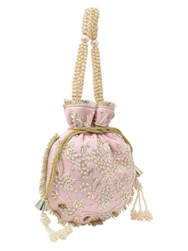 Rocia By Regal Pink Women Embroidered Potli