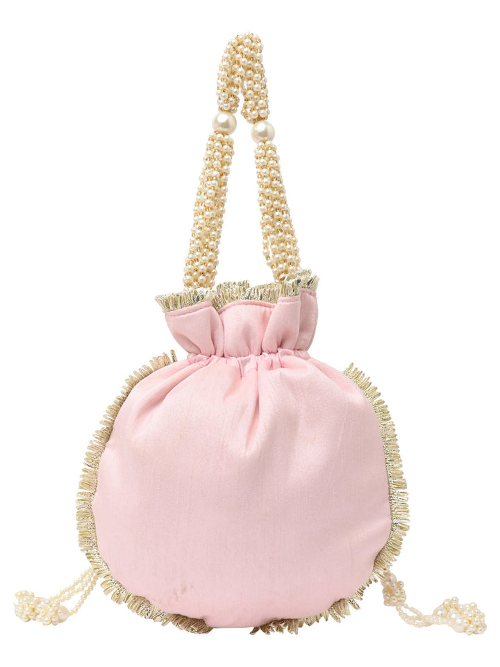 Rocia By Regal Pink Women Embroidered Potli