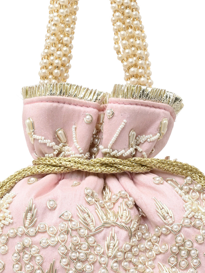 Rocia By Regal Pink Women Embroidered Potli
