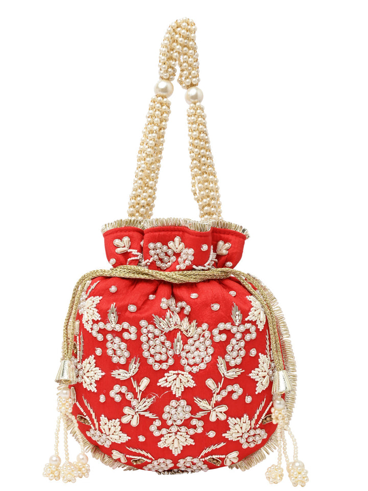 Rocia By Regal Red Women Embroidered Potli