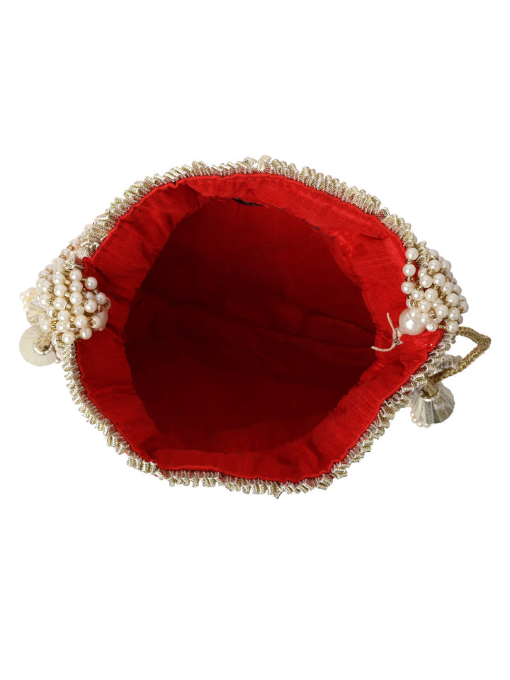 Rocia By Regal Red Women Embroidered Potli