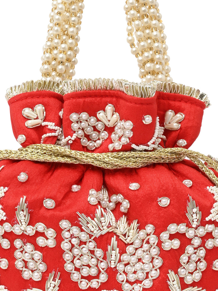Rocia By Regal Red Women Embroidered Potli