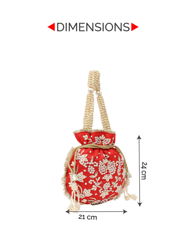 Rocia By Regal Red Women Embroidered Potli