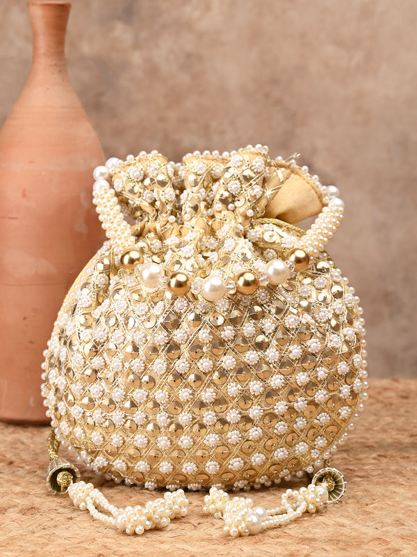 Rocia By Regal Gold Women Embroidered Potli