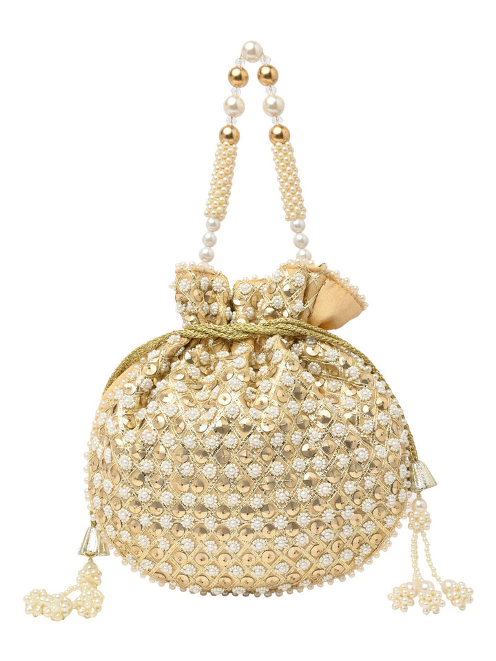 Rocia By Regal Gold Women Embroidered Potli