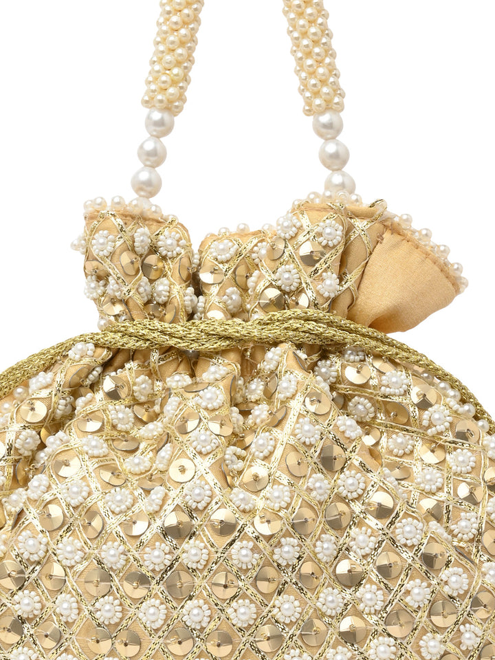 Rocia By Regal Gold Women Embroidered Potli