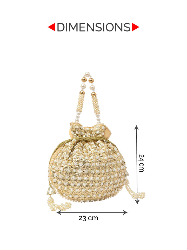 Rocia By Regal Gold Women Embroidered Potli