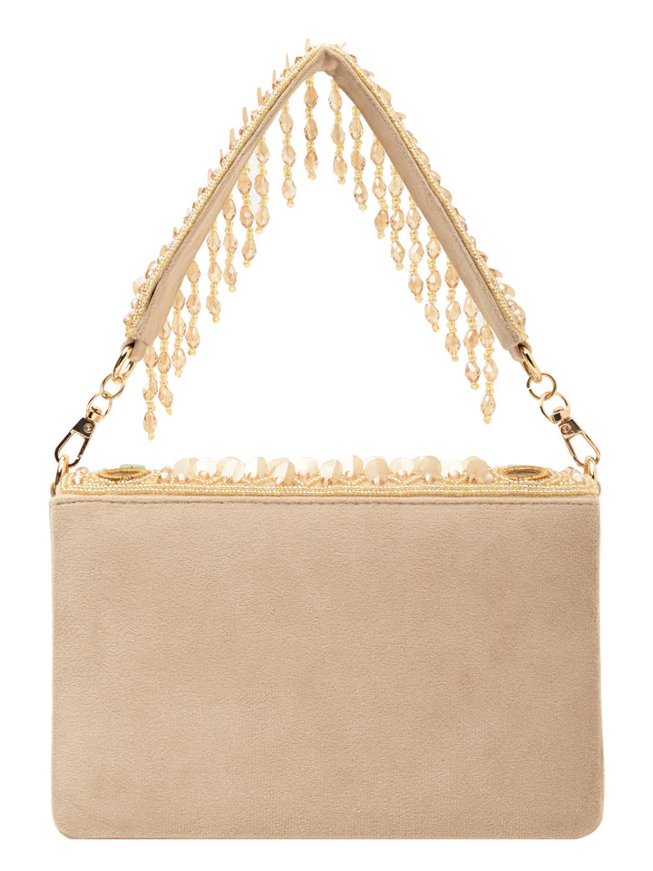 Rocia By Regal Golden Women Heavy Hand Embroidered Bag