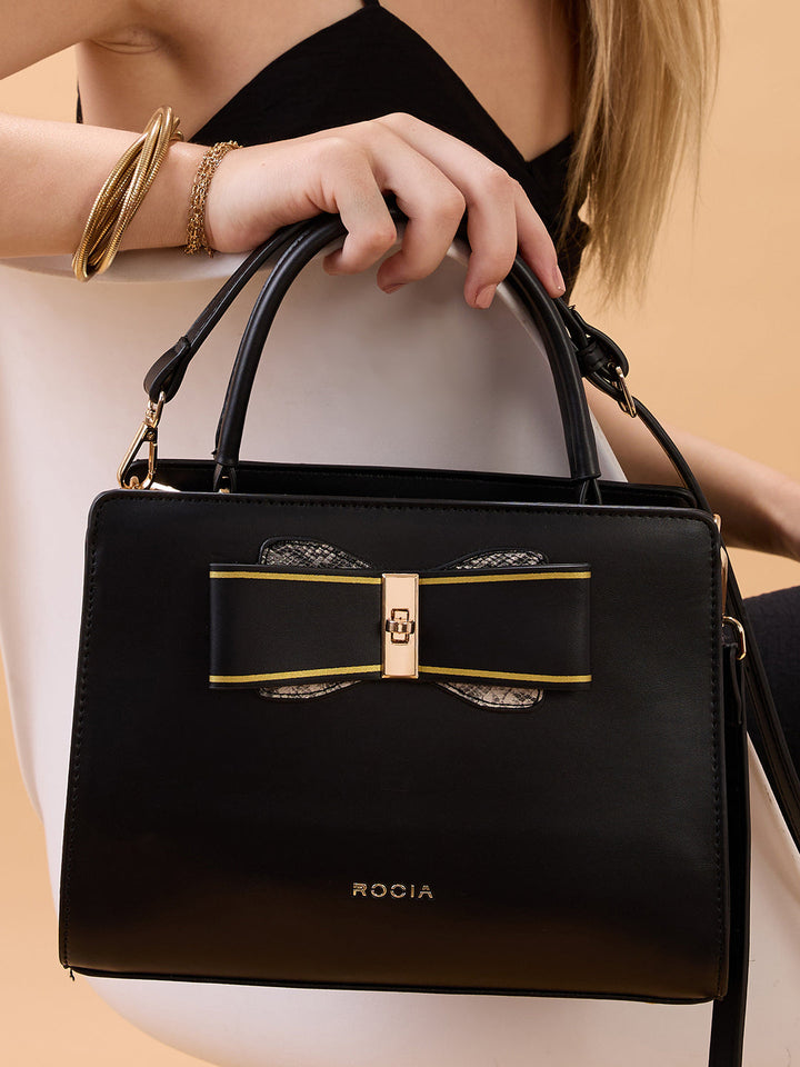 Rocia By Regal Black Women Smart Bow Embellished Bag
