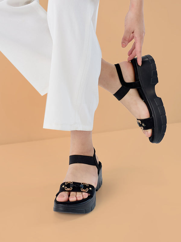 Rocia By Regal Black Women Casual Platform Sandal