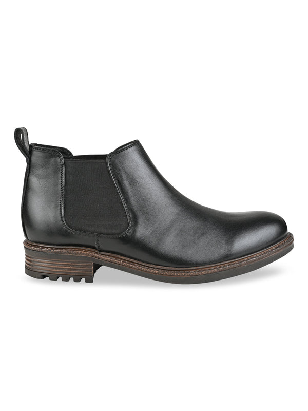 Regal Black Men Leather Boots