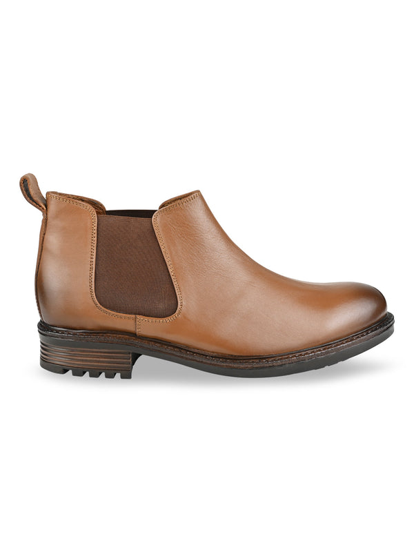 Regal Tan Men Leather Boots
