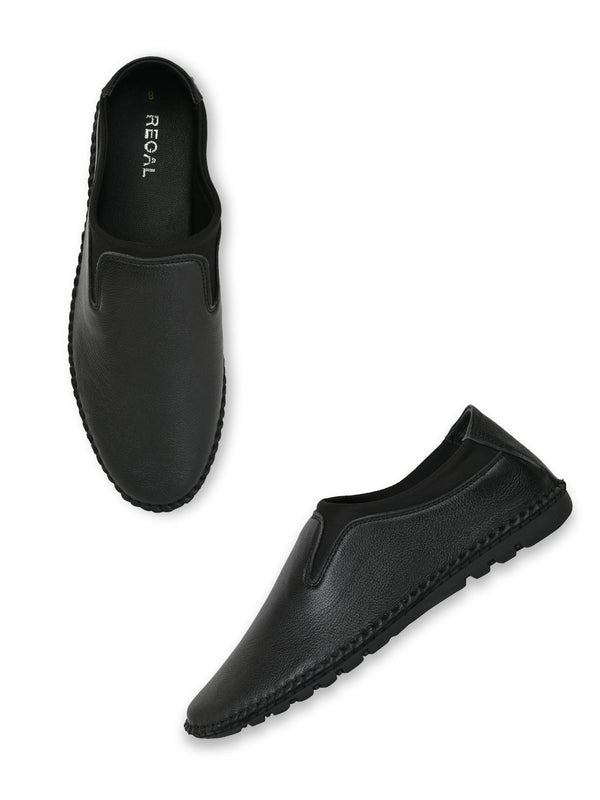 Regal Black Men Casual Leather Loafers