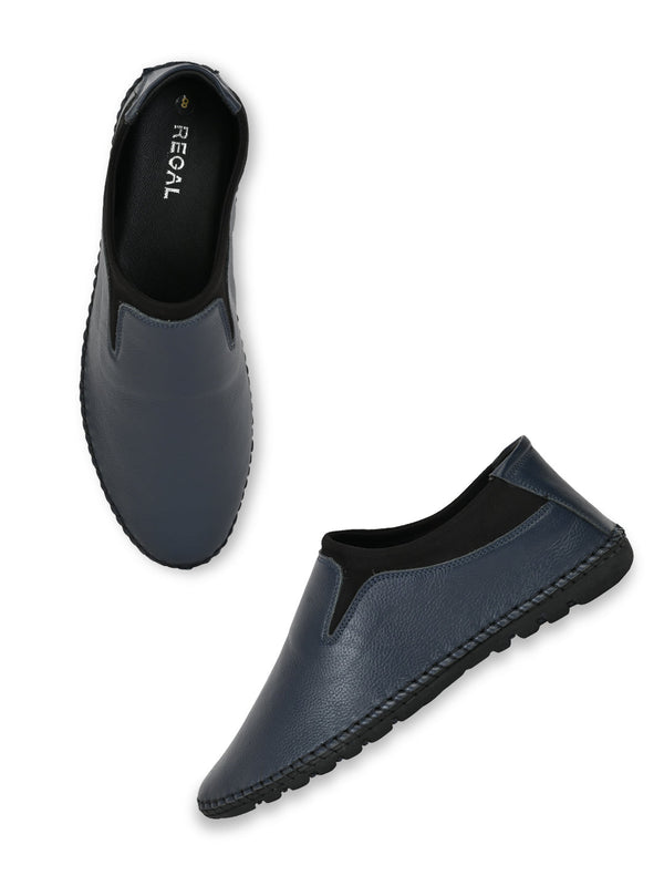 Regal Navy Men Casual Leather Loafers