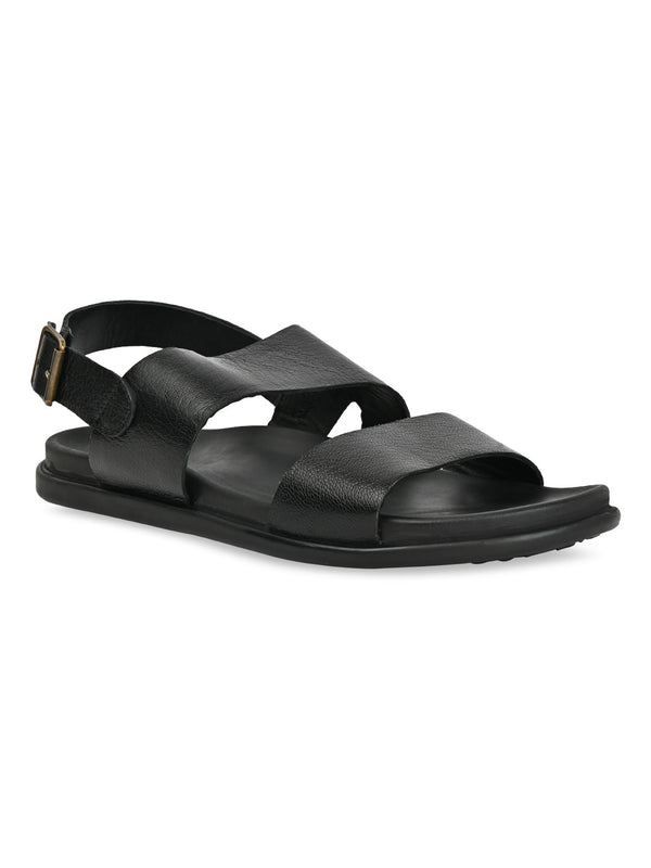 Regal Black Men Leather Sandals
