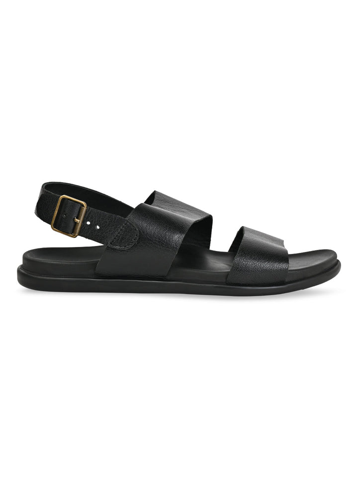 Regal Black Men Leather Sandals