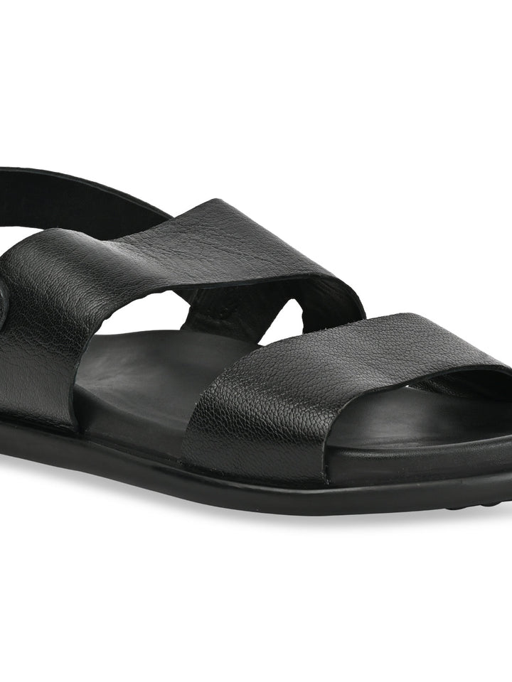 Regal Black Men Leather Sandals