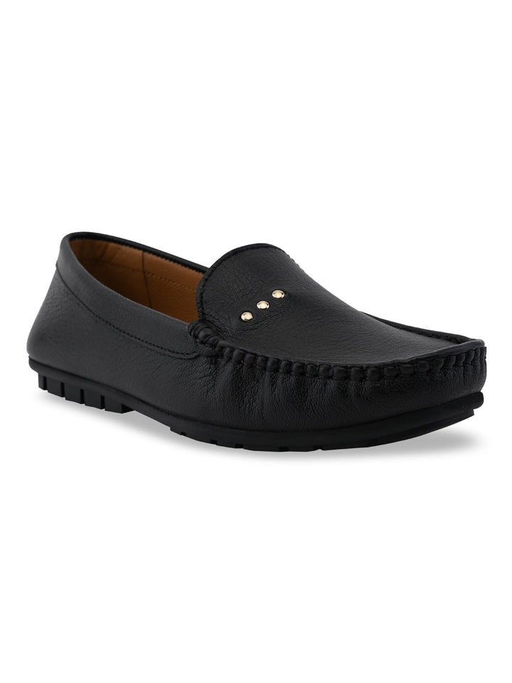 Empower By Rocia Black Women Leather Comfort Loafers