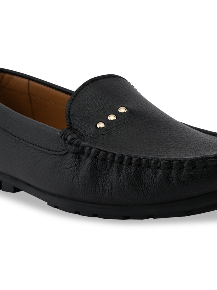 Empower By Rocia Black Women Leather Comfort Loafers