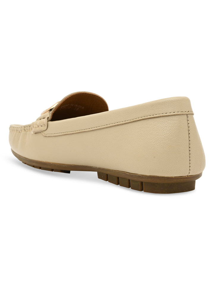 Empower By Rocia Beige Women Comfort Buckled Ballerinas