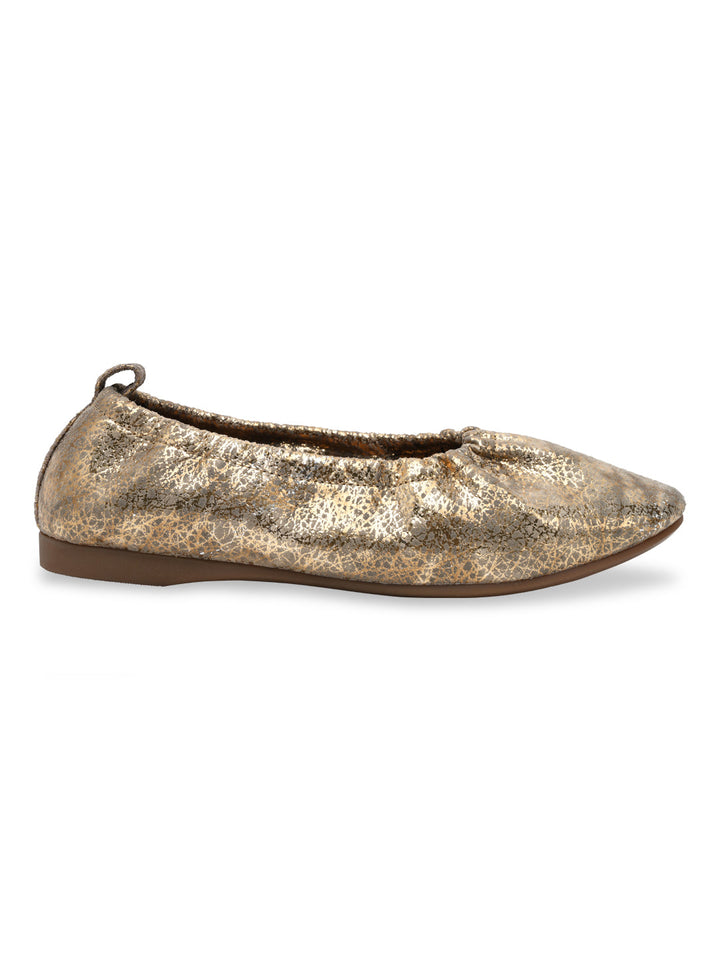 Empower By Rocia Gold Women Elasticated Ballerinas