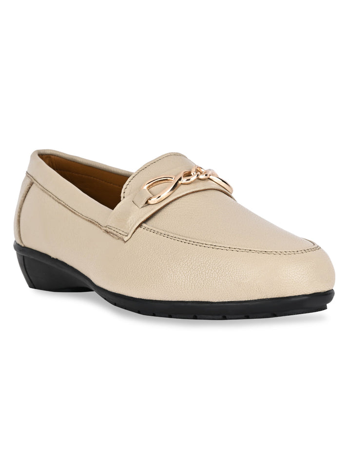 Empower By Rocia Beige Women Buckled Loafers