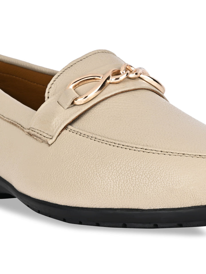 Empower By Rocia Beige Women Buckled Loafers
