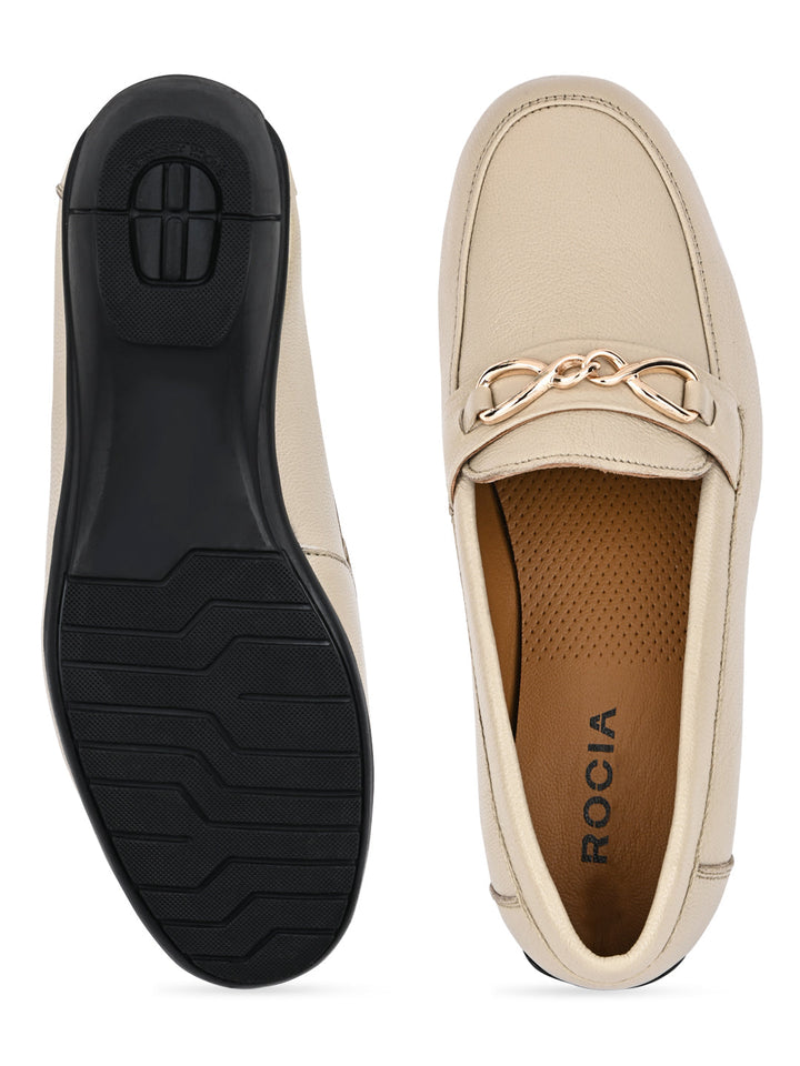 Empower By Rocia Beige Women Buckled Loafers
