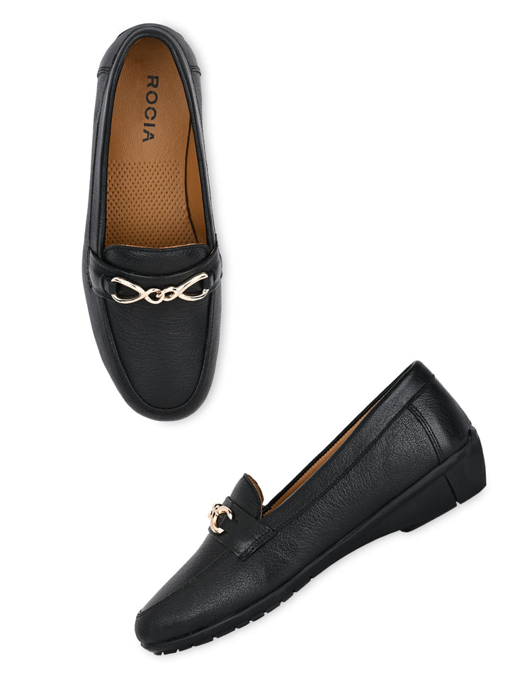 Empower By Rocia Black Women Buckled Loafers