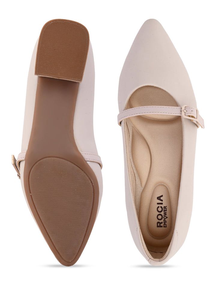 Empower By Rocia Ivory Women Small Heel Pumps