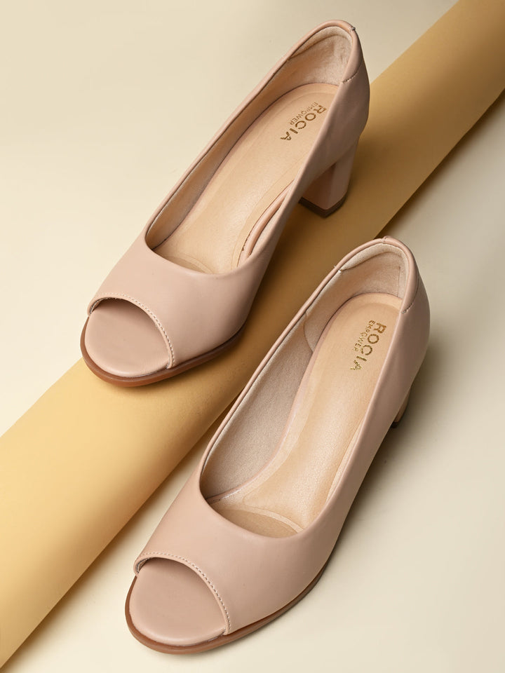 Empower By Rocia Beige Women Peep Toe Sandals