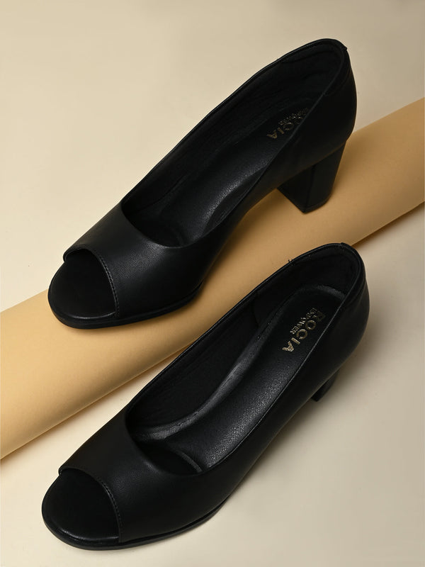 Empower By Rocia Black Women Peep Toe Sandals