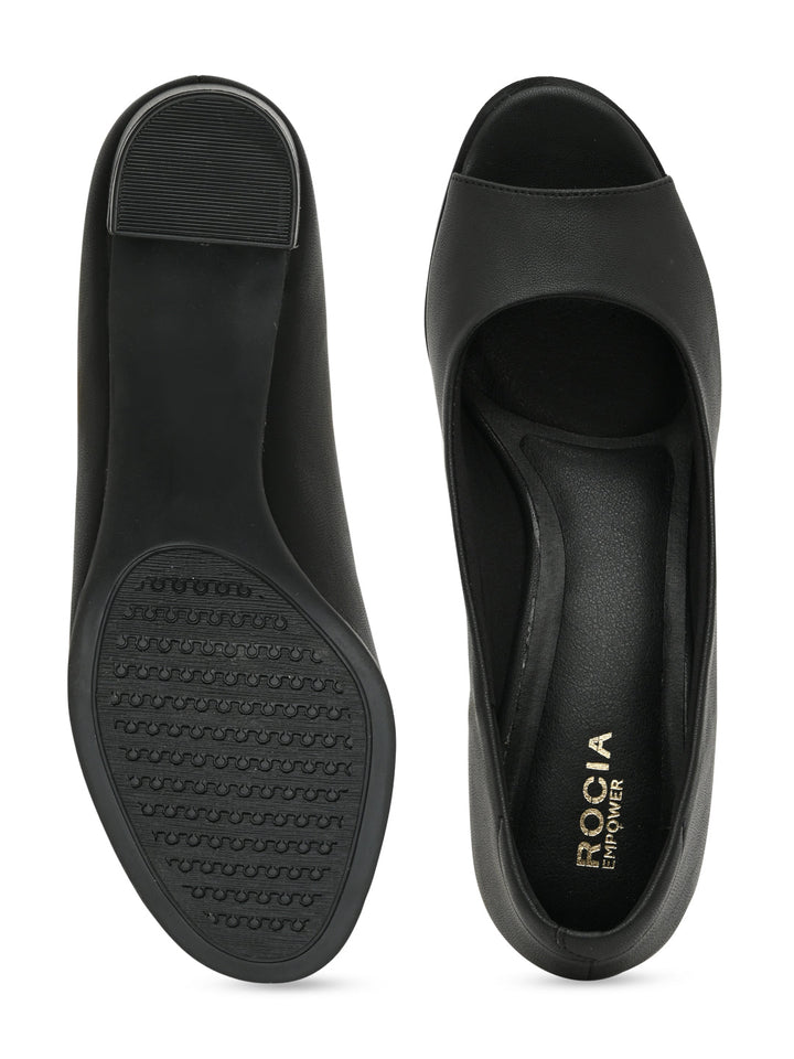 Empower By Rocia Black Women Peep Toe Sandals