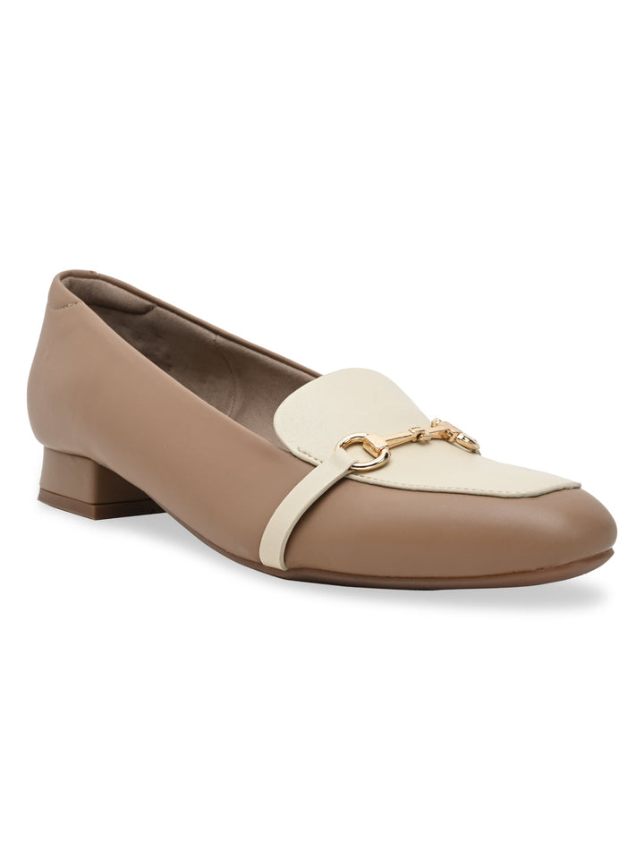 Empower By Rocia Taupe Women Buckled Work Wear Pumps