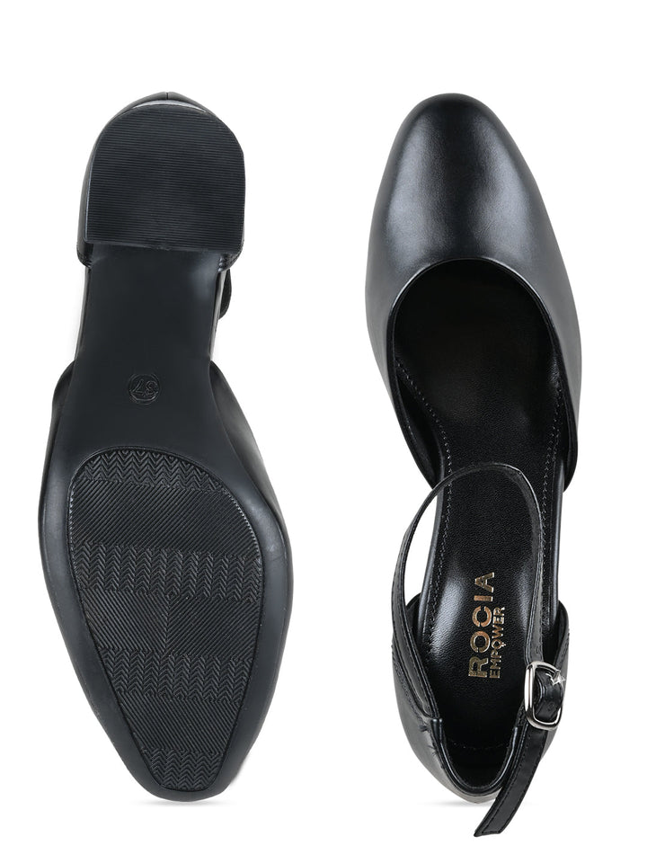 Empower By Rocia Black Women Closed Toe High Heeled Sandals