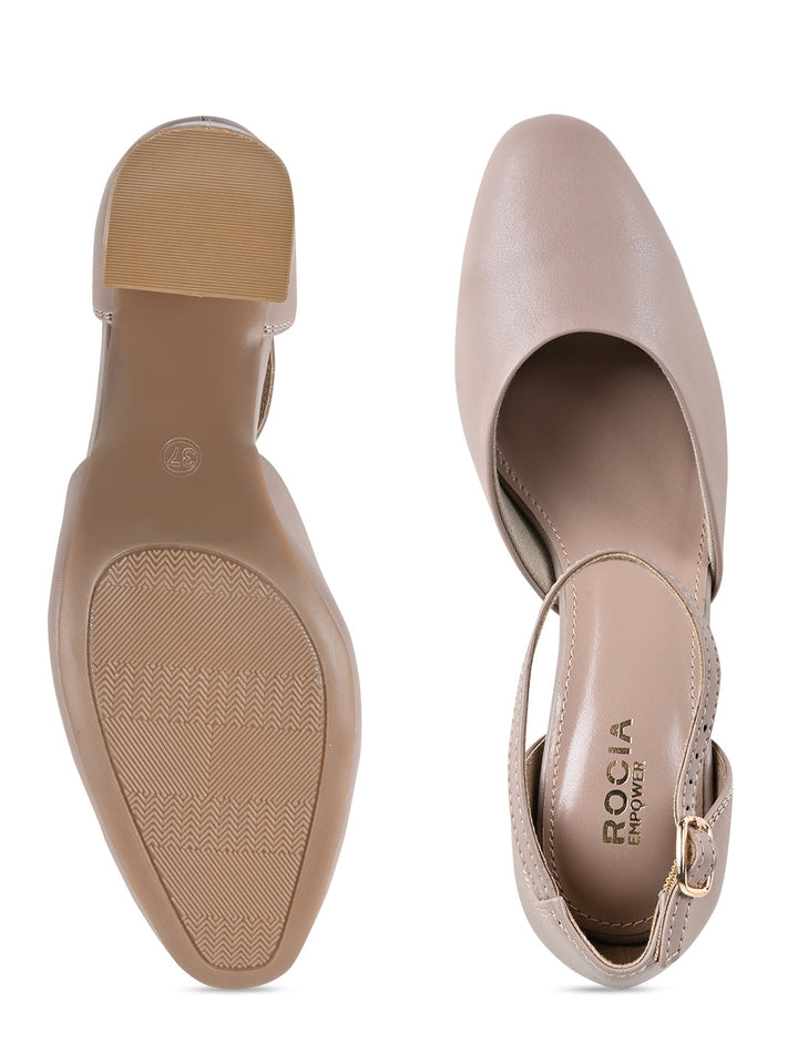 Empower By Rocia Nude Women Closed Toe High Heeled Sandals
