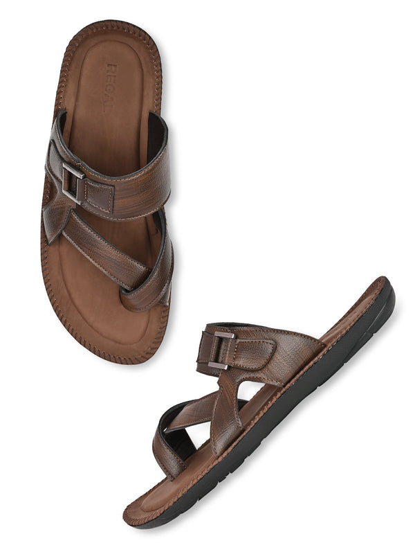 Regal Brown Men Casual Leather Sandals